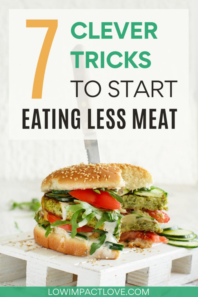 7 Clever Tricks to Start Eating Less Meat - veggie burger with knife