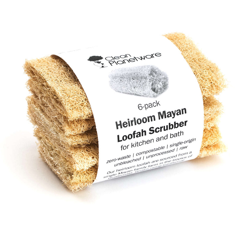 Isolated image of Heirloom Mayan Loofah Scrubber natural dish sponges.